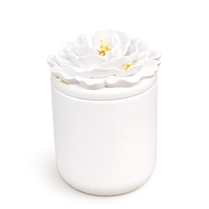 Pot décoratif avec couvercle fleur